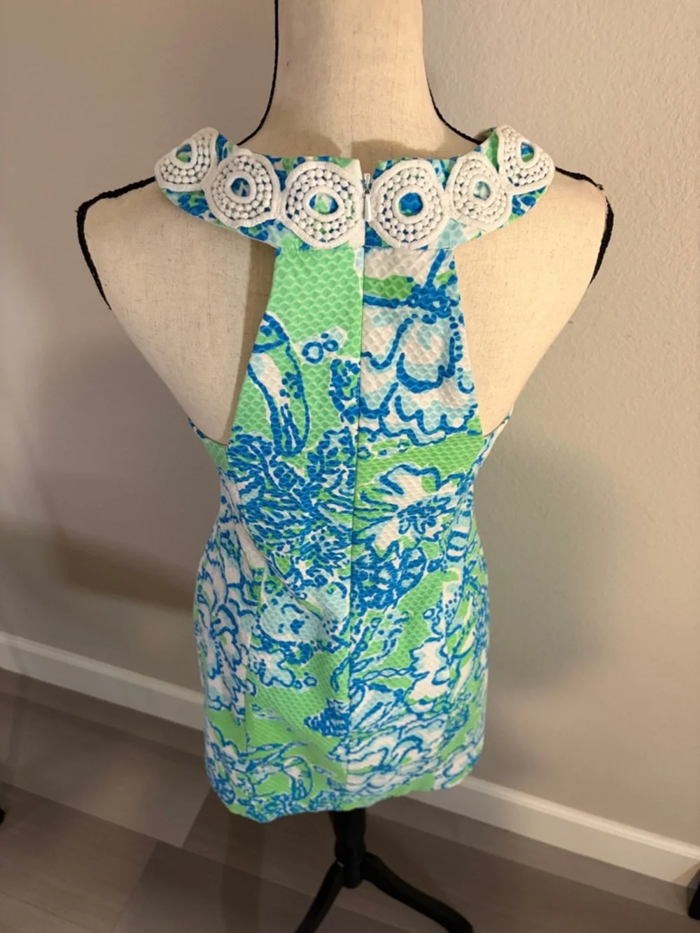 💚Lilly Pulitzer EUC Trudy GO GO Green Shift Dress in Blue Green & White Sz 4 🌊
